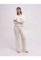 Pantalón De Pijama Tiro Alto Avena Mujer Beige de PUNTO BLANCO