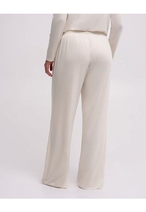 Pantalón De Pijama Tiro Alto Avena Mujer Beige