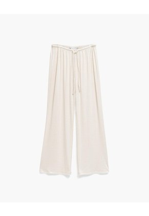 Pantalón De Pijama Tiro Alto Avena Mujer Beige