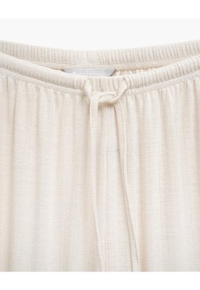 Pantalón De Pijama Tiro Alto Avena Mujer Beige