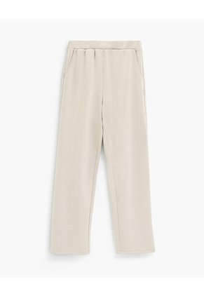 Pantalón Confort Tiro Medio Arena Mujer Beige