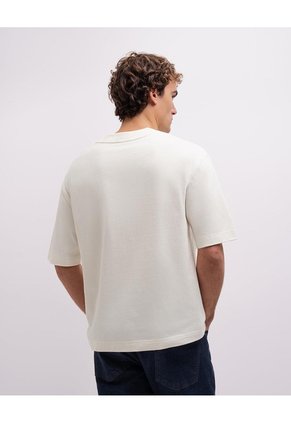 Camiseta Confort Regular Algodón Blanca Hombre Beige