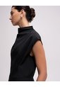 Vestido Midi Cuello Alto Negro Mujer Negro de PUNTO BLANCO