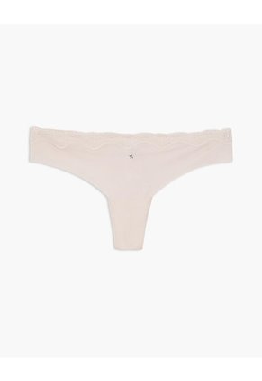 Panty Bikini En Punto Tiro Medio Vainilla Beige