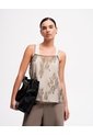 Blusa Lencera De Encaje Regular Café Mujer Cafe de PUNTO BLANCO