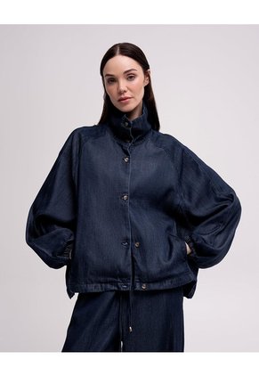 Chaqueta Confort Oversize índigo Oscuro Mujer Azul