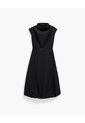 Vestido Midi Cuello Alto Negro Mujer Negro de PUNTO BLANCO