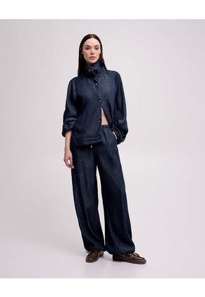 Chaqueta Confort Oversize índigo Oscuro Mujer Azul