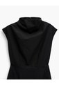 Vestido Midi Cuello Alto Negro Mujer Negro de PUNTO BLANCO