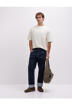 Camiseta Confort Regular Algodón Blanca Hombre Beige