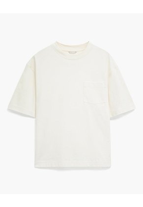Camiseta Confort Regular Algodón Blanca Hombre Beige