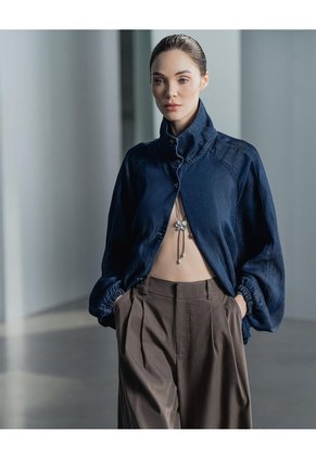 Chaqueta Confort Oversize índigo Oscuro Mujer Azul
