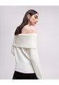 Buzo Slim Tejido De Punto Off Shoulder Avena Mujer Beige de PUNTO BLANCO