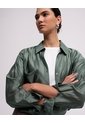 Camisa Manga Larga Oversize Transparencia Verde Mujer Verde de PUNTO BLANCO