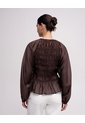 Camisa Manga Larga Oversize Café Mujer Cafe de PUNTO BLANCO