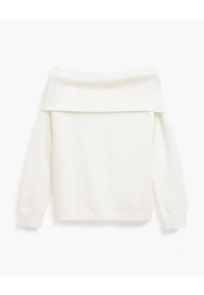 Buzo Slim Tejido De Punto Off Shoulder Avena Mujer Beige