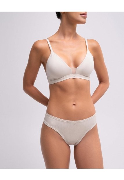 Panty Brasilero En Seamless Tiro Medio Arena Beige