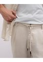 Bermuda Regular Lino Kaki Hombre Beige de PUNTO BLANCO