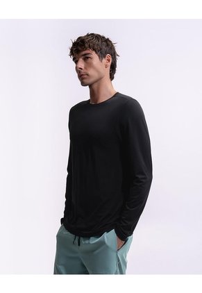 Camibuso Slim Control Humedad Negra Hombre Negro