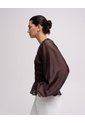 Camisa Manga Larga Oversize Café Mujer Cafe de PUNTO BLANCO