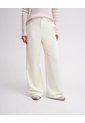 Pantalón Recto Tiro Alto Crema Mujer Beige de PUNTO BLANCO