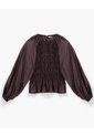 Camisa Manga Larga Oversize Café Mujer Cafe de PUNTO BLANCO