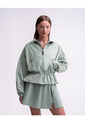 Chaqueta Rompevientos Regular Verde Mujer Verde