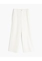 Pantalón Recto Tiro Alto Crema Mujer Beige de PUNTO BLANCO