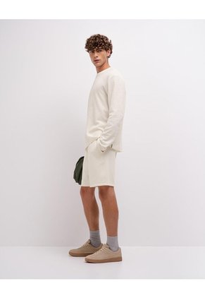 Bermuda Confort Regular Blanca Hombre Beige