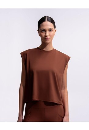 Camiseta Deportiva Transpirable Terracota Mujer Cafe