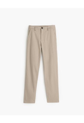 Pantalón Chino Regular Algodón Caqui Hombre Beige