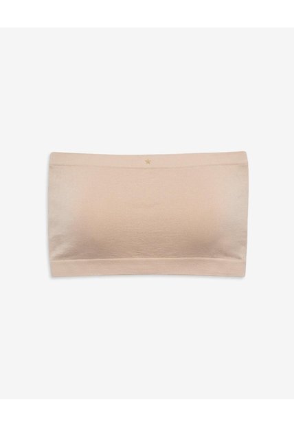 Top Strapless Soporte Ligero Seamless Habano Beige