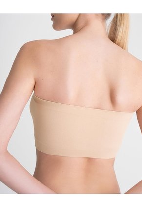Top Strapless Soporte Ligero Seamless Habano Beige