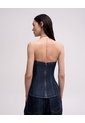 Camisa Strapless Denim Oscuro Mujer Azul de PUNTO BLANCO