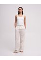 Pantalón De Pijama Mujer Tiro Alto Cuadros Beige de PUNTO BLANCO