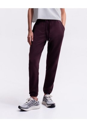 Jogger Tiro Medio Algodón Vinotinto Mujer Rojo