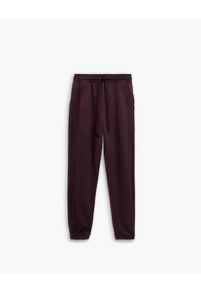Jogger Tiro Medio Algodón Vinotinto Mujer Rojo