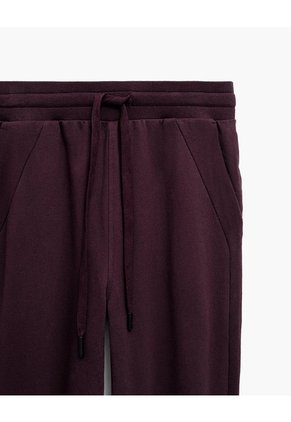 Jogger Tiro Medio Algodón Vinotinto Mujer Rojo