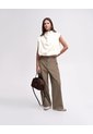 Blusa Globo Cuello Tortuga Vainilla Mujer Beige de PUNTO BLANCO