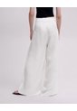 Pantalón Regular Tiro Medio Blanco Mujer Blanco de PUNTO BLANCO