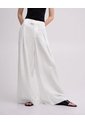Pantalón Regular Tiro Medio Blanco Mujer Blanco de PUNTO BLANCO