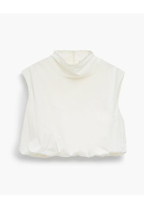 Blusa Globo Cuello Tortuga Vainilla Mujer Beige