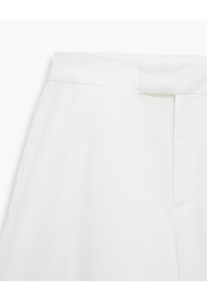 Pantalón Regular Tiro Medio Blanco Mujer Blanco