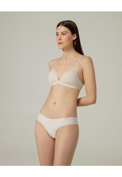 Panty Tipo Tanga Microfibra Invisible Habano Beige