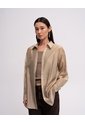 Camisa Manga Larga Oversize Transparencia Café Mujer Cafe de PUNTO BLANCO