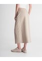 Falda Midi Confort Tiro Medio Tacto Suave Caqui Mujer Beige de PUNTO BLANCO