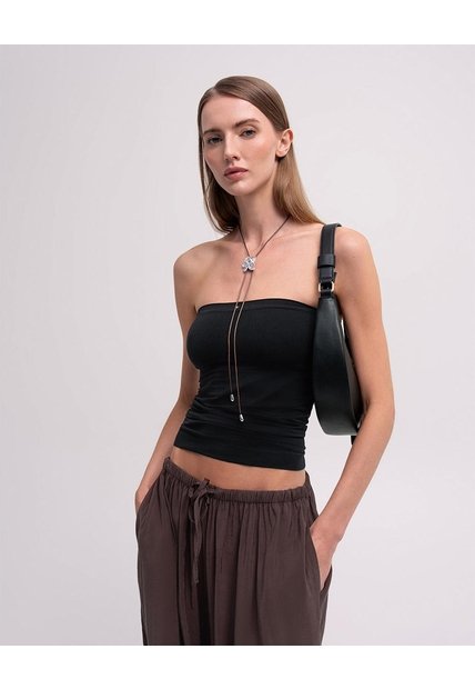 Top Strapless Seamless Negra Mujer Negro
