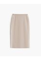 Falda Midi Confort Tiro Medio Tacto Suave Caqui Mujer Beige de PUNTO BLANCO