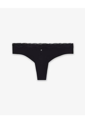 Panty Bikini En Punto Tiro Medio Negro Negro