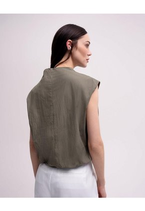 Blusa Globo Cuello Tortuga Café Mujer Cafe